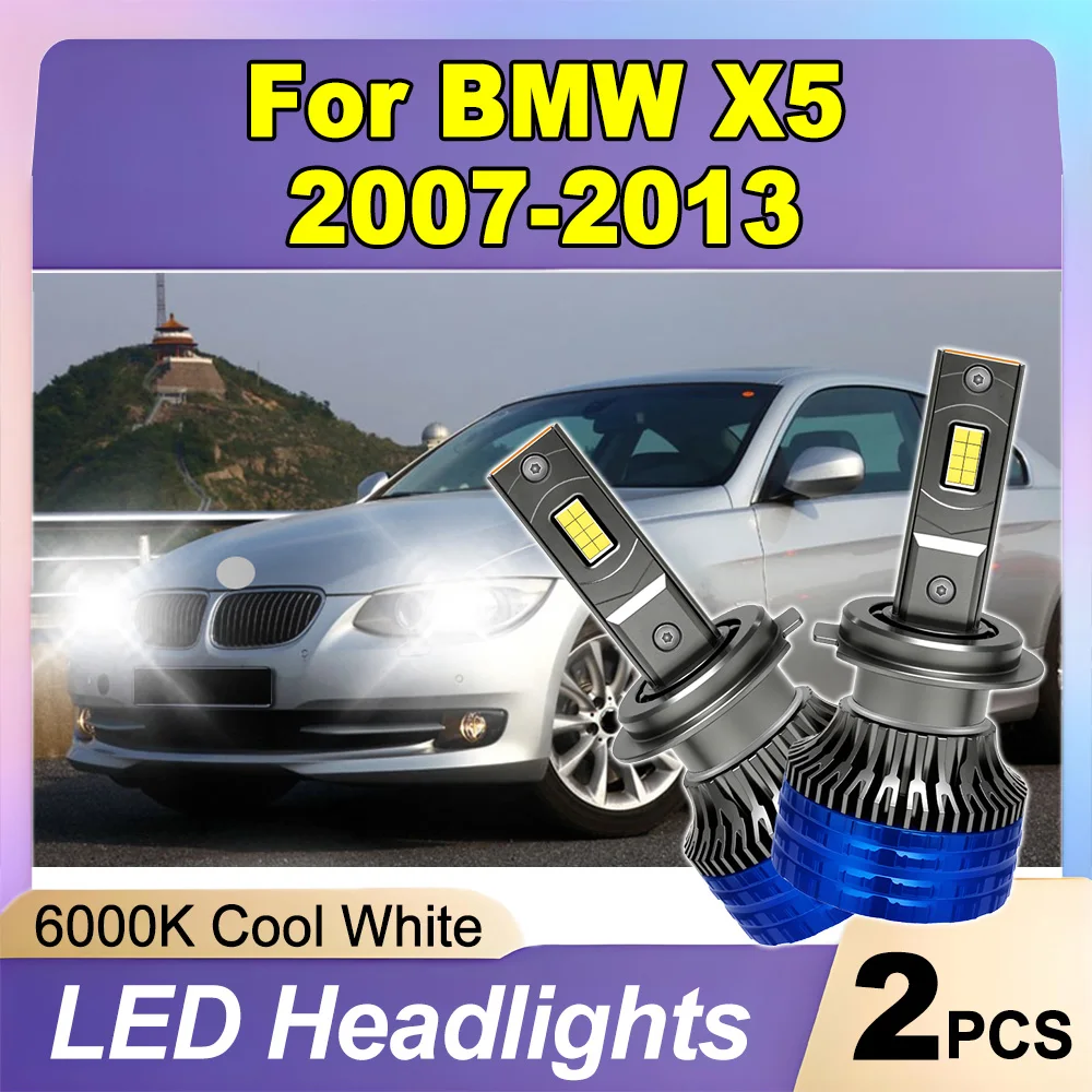 

2X 20000LM 150W High Power H7 LED Headlights 6000K White With double Copper tube turbo fan auto lights 12V For BMW X5 2007-2013