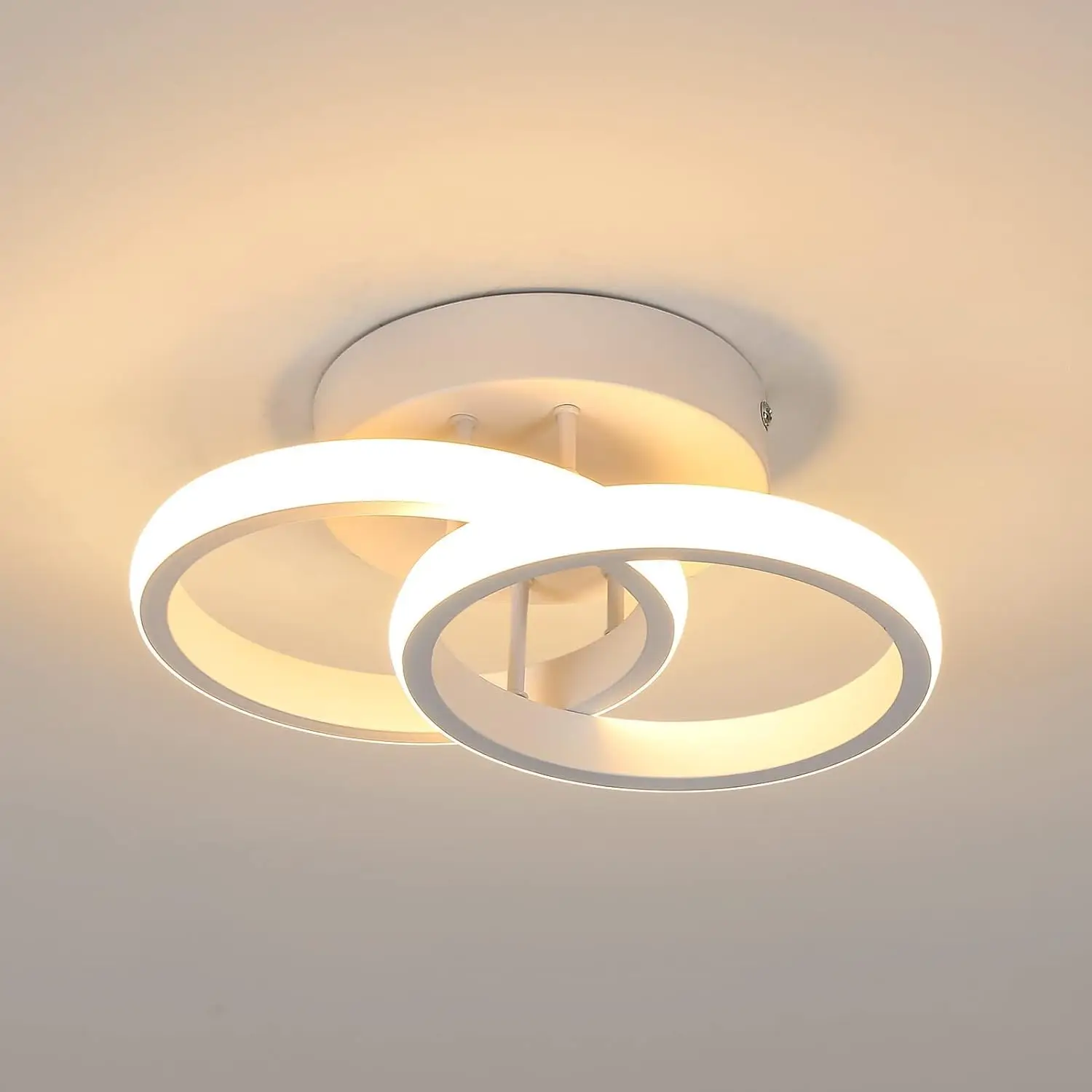 Modern Ceiling Lamp 22 W Indoor Ceiling Lights Double Ring Warm White Led Ceiling Light 3000K Ceiling Lamp for Bedroom