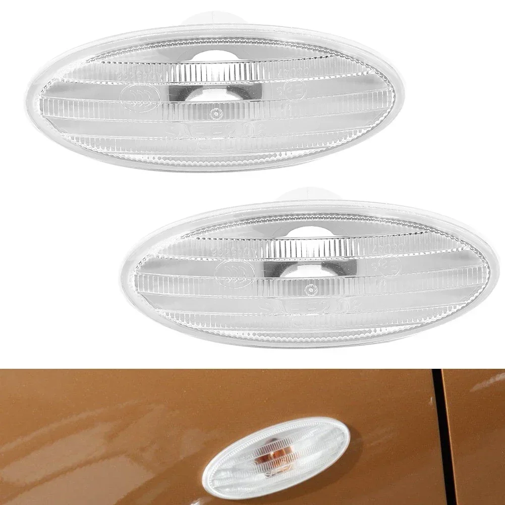 ฝาครอบไฟ lampu sein samping รถยนต์2ชิ้นสำหรับ Nissan Cube Juke Note สัญญาณไฟเลี้ยวฝาครอบเลนส์ตัวบอกตำแหน่ง