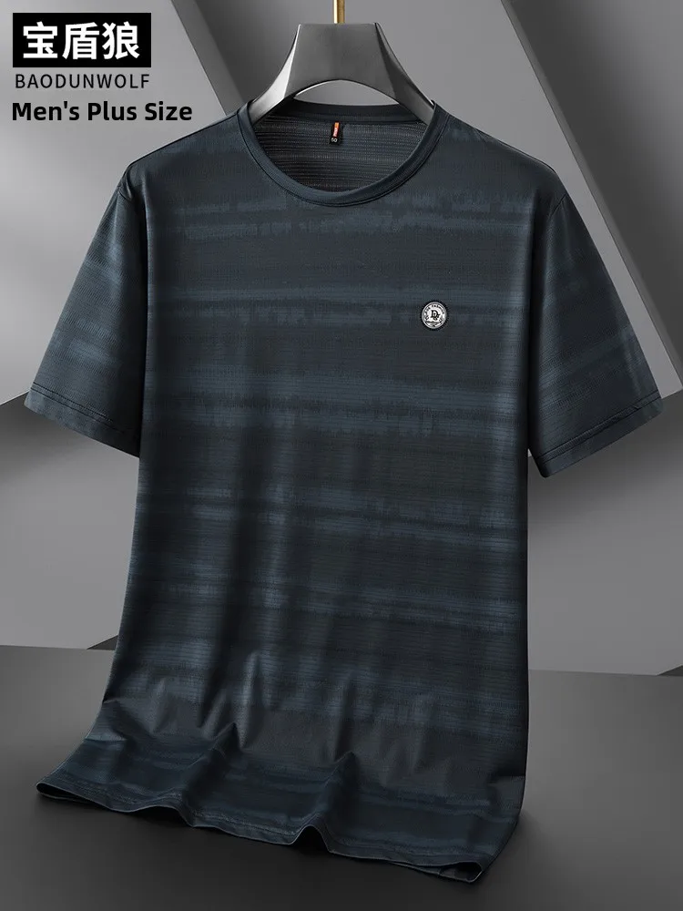 

Loose Fit Ice Silk Men's T-irt ort Sve Spor Summer Thin round Ne Qui Dry Breathable Faionable Urban Sle T-irt