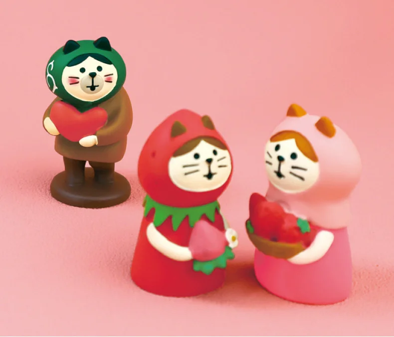 Zakka Spring Fruit Strawberry Cat Desktop Decoration Crafts Cook Photography Prop Cut-out Cake Cake Rolls Dharma Wakame Kappa