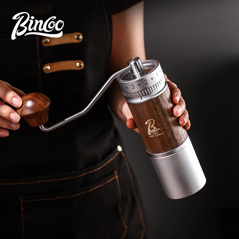 

Bincoo SM19 External Adjustable Hand Crank Grinder Portable Manual Coffee Bean Spice Grinder Capacity 30g Stainless Steel Burr
