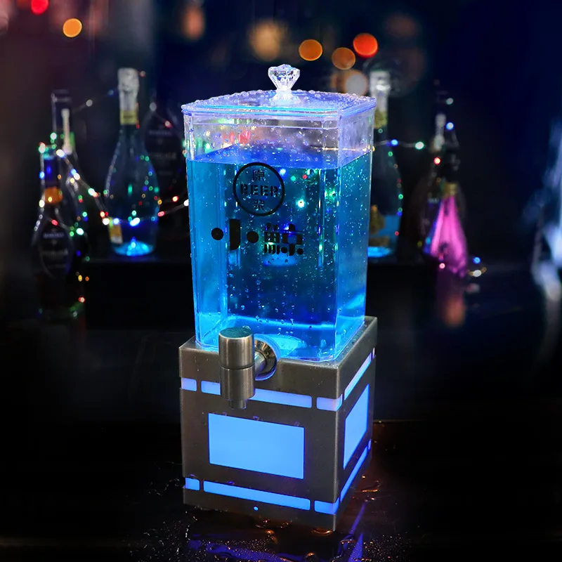

Bar LED luminous wine cannon 3L 2L stainless steel faucet craft beer keg Bistro Internet celebrity draft beer keg