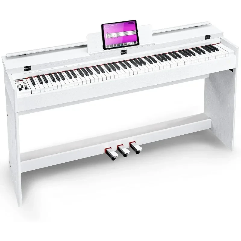 Digital Piano Weighted Hammer Action Home Full size Furniture Stand, Flip Key Cover Pedals and Power Adapter