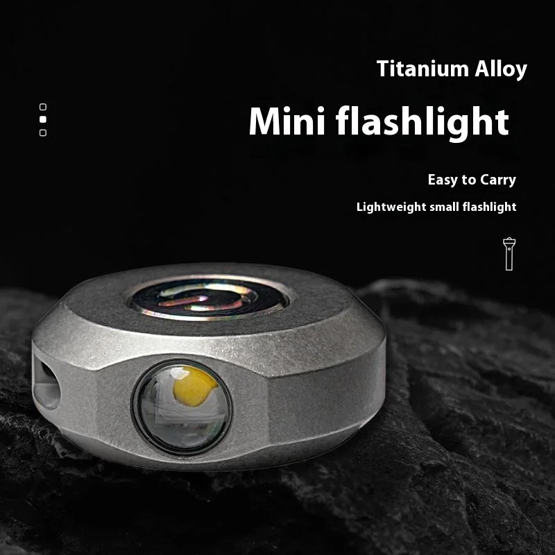 

Mini Titanium Alloy Rechargeable Portable Small LED Flashlight Keychain Personal EDC Tool For Camping Hiking Outdoor Activities