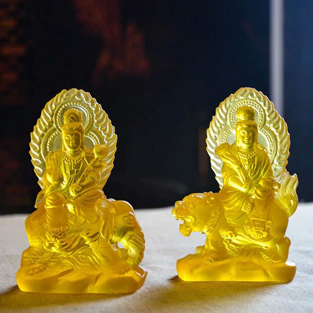 Exquisite Resin Kwan Yin Buddha Statue Decor for Home Office Living Room Desk Cabinet Tabletop Solemn Goddess of Compassion