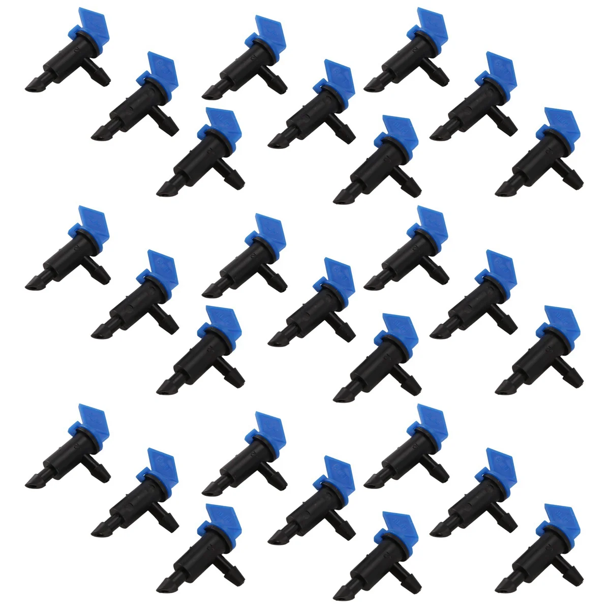 60 قطعة من منقط ري عالي الجودة للري بالتنقيط وعلم الحديقة والأشجار والشجيرات (أزرق أسود، 2GPH)