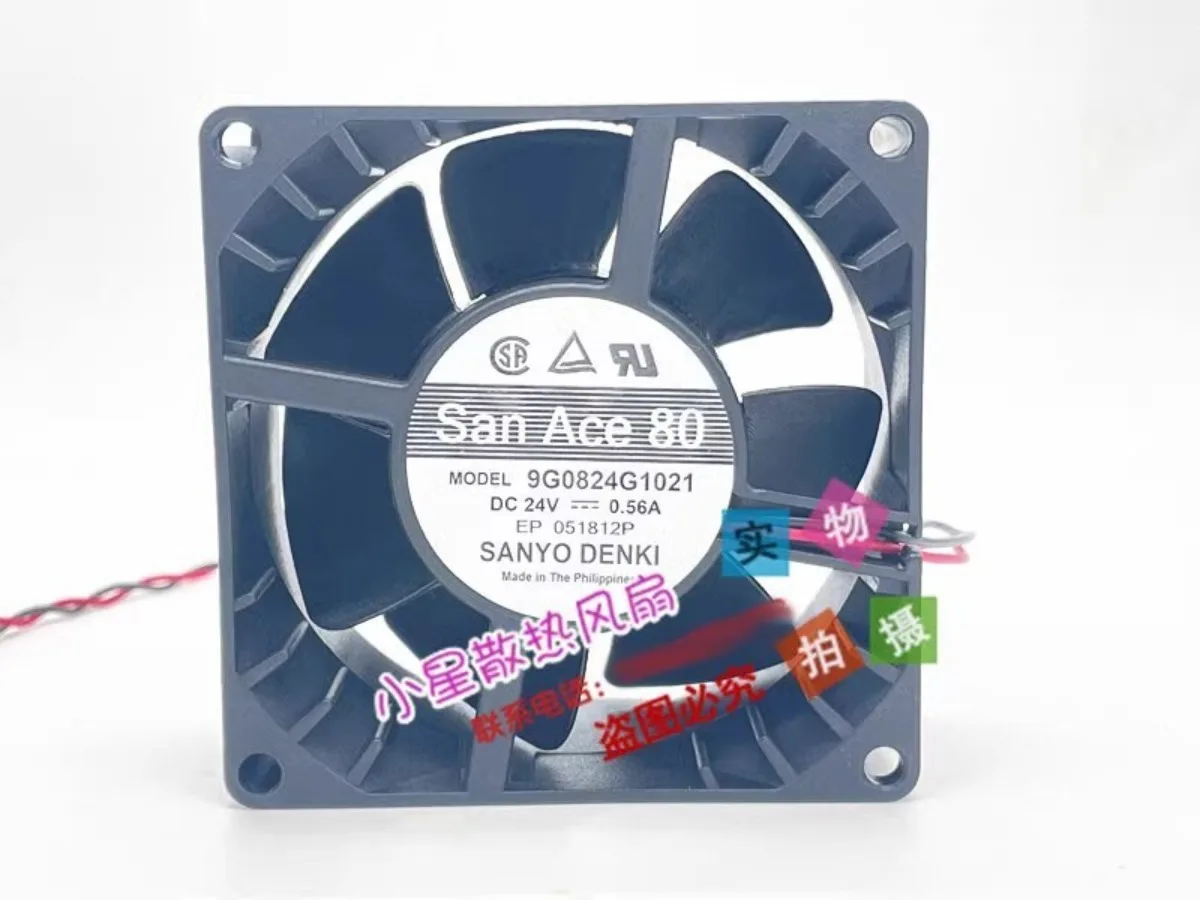 

Вентилятор охлаждения инвертора Sanyo 9G0824G1021 DC24V 0.56A 8CM, 2-проводной
