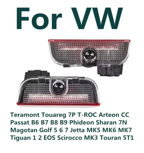 Imagen 2 del producto 2-4x Passat VW B6 B7 B8 B9 Golf 5 6 7 Jetta MK6 MK7 Touareg GTI R LED proyector de puerta de coche bienvenida fantasma sombra accesorios de luz