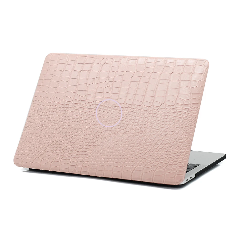 Funda de piel con patrón de cocodrilo para portátil, carcasa ahuecada para Macbook Air M2, M1, Chip Pro 13, Pro 14, 2023