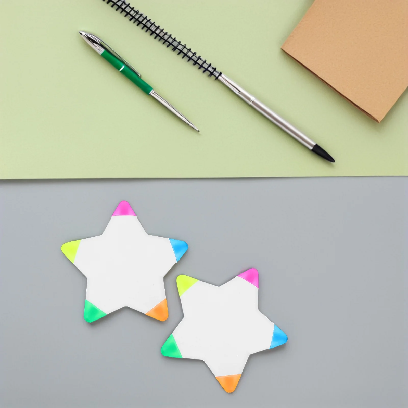 

10pcs Pentagram Shape Fluorescent Highlighter Pens Assorted Bright Colors Smooth Writing No Ink Leakage For Notes Study Work