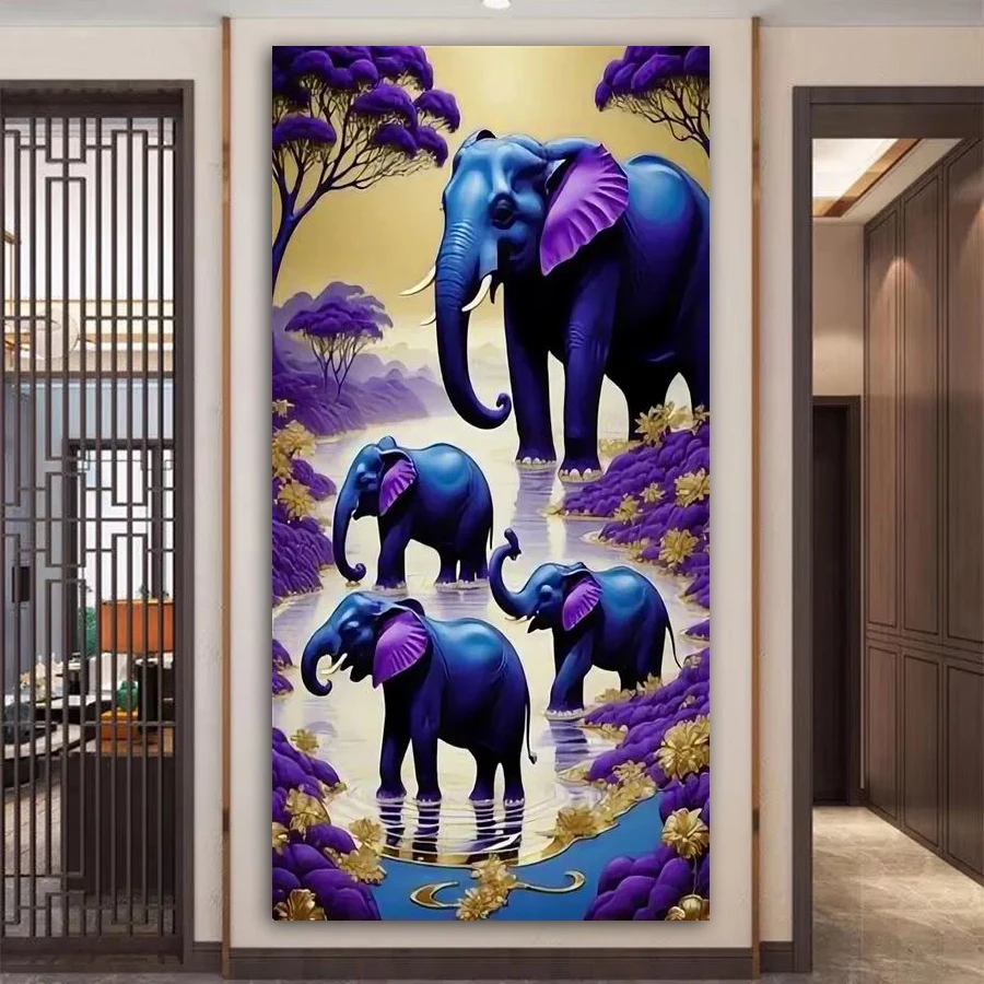 

Джунгли Слон, большой размер, сделай сам, алмазная живопись, новинка 2025 года, дикие животные, полная квадратная круглая дрель, мозаика, вышивка, фотографии