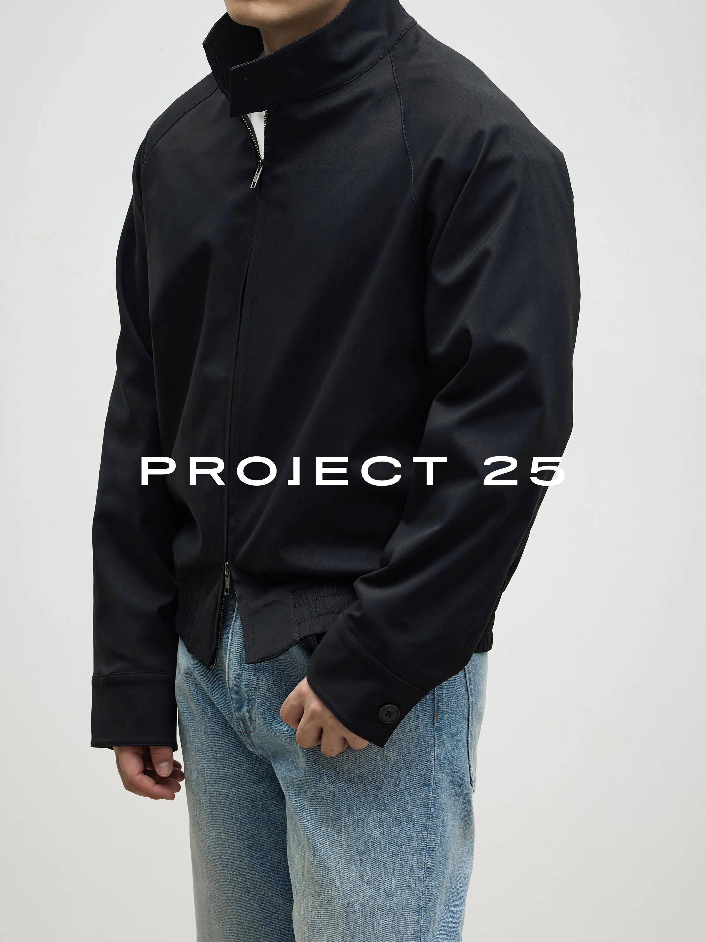 PROJECT 25 Men's Jacket Short Oversized Stand Collar Simple High-End Casual Daily Commute Outerwear