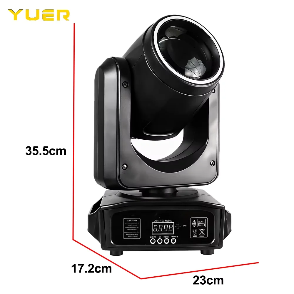 Luz con cabezal móvil de haz LED de 200W con anillo efecto arcoíris DMX512 para DJ Fiesta Disco boda bar club