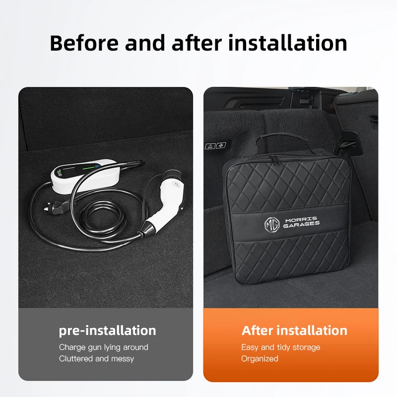 حقيبة تخزين جلدية للسيارة ذات سعة عالية حقيبة يد لصندوق السيارات لموريس جراج MG MG3 MG5 MG6 MG7 GT GS Hector HS ZS ZX EZS EHS