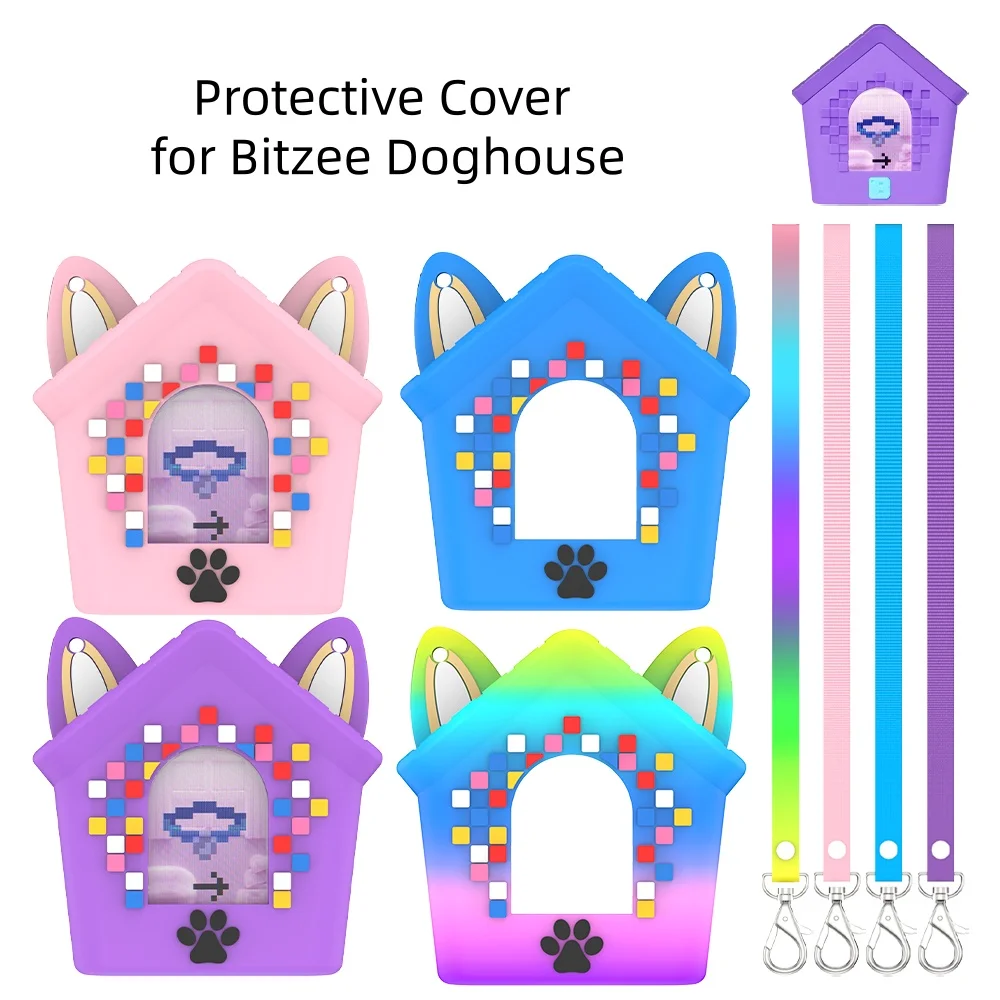 

For Bitzee Doghouse Gaming Console Protective Case with Lanyard Silicone Soft Case