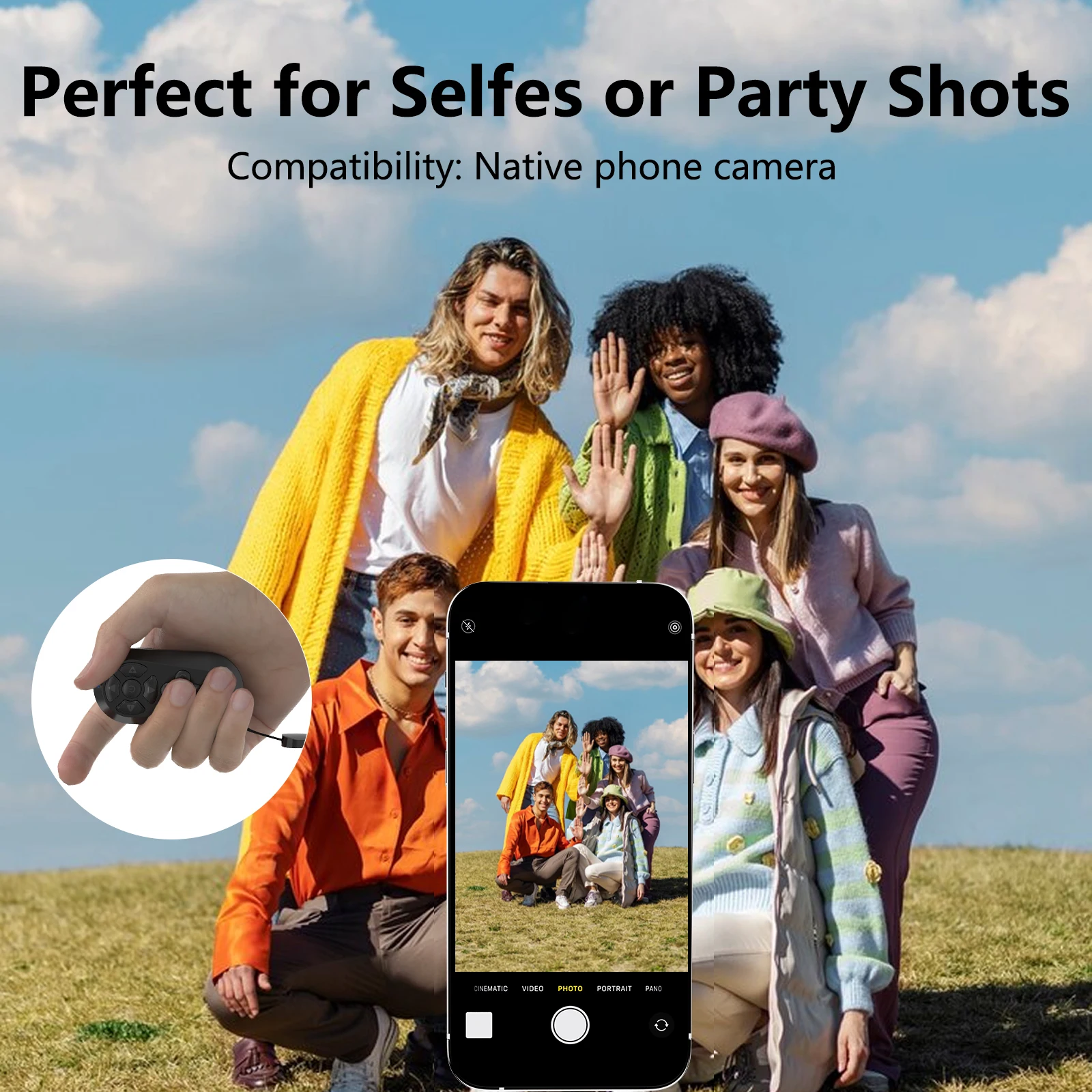 Wireless Camera Remote Control for iPhone & Android BT Camera Remote Shutter Smartphone BT Clicker for Photos & Videos