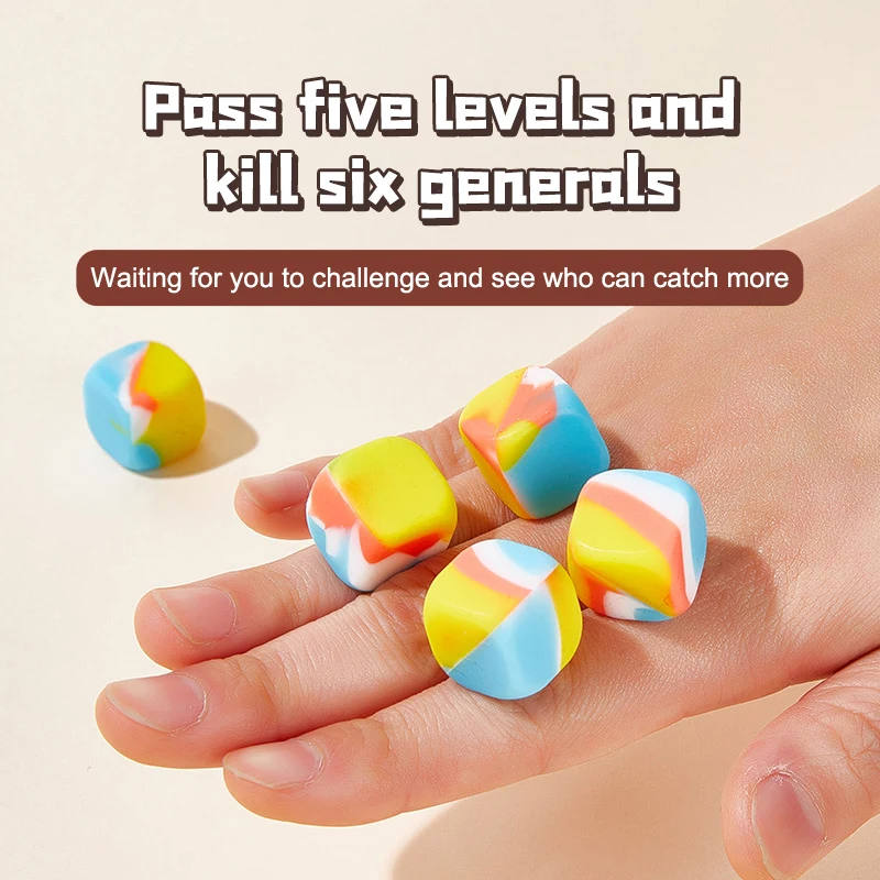 10Pcs Korea Traditional Play Game Silicone simulation Stone Pebbles Set Exercise Colorful Fun Stress Relief Toy