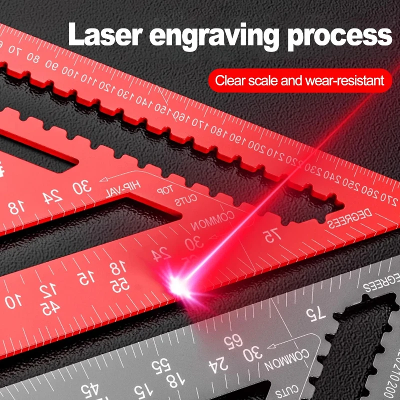 Metric and Imperial Woodworking Aluminum Alloy Triangle Gauges Measuring Gauging Tools High Precision Marker Angle Ruler