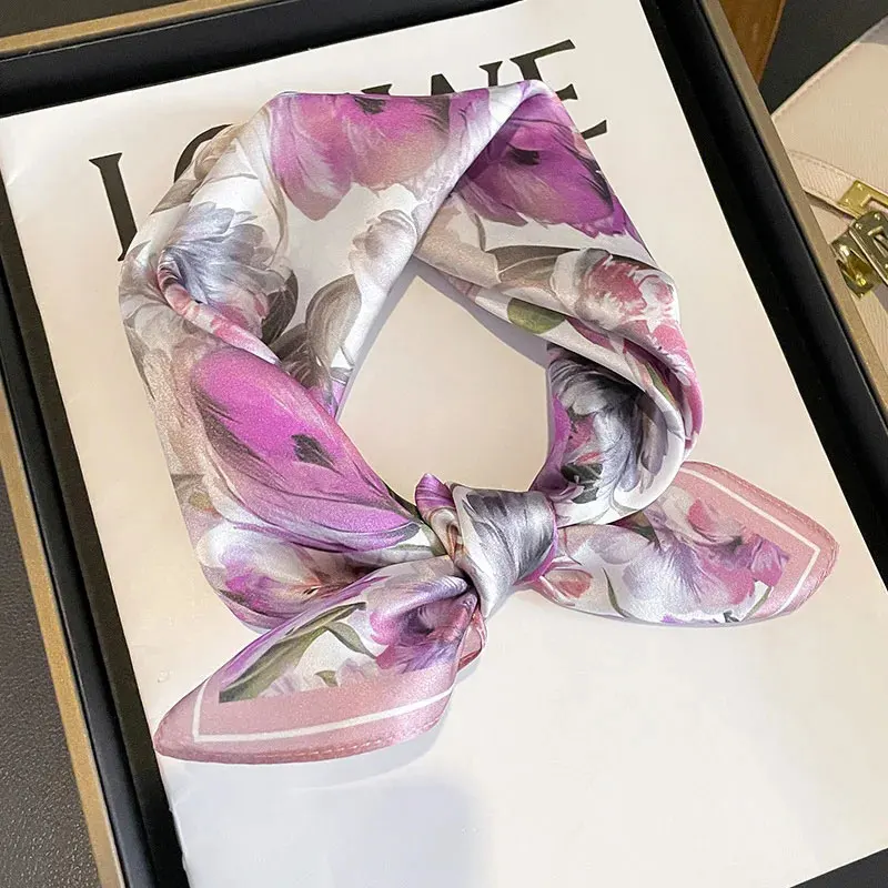 Luxury Brand 2024 New Scarf 100% Silk Bandana Women Square Spring Fashion High Quality Headband Hijab Shawls Foulard foulard