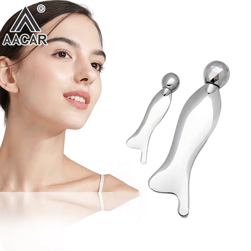 

Роликовый массажер для лица в форме рыбы, алюминиевый сплав, инструменты для подтяжки лица, укрепляющий массаж красоты, антивозрастной аппарат для красоты слоеных глаз