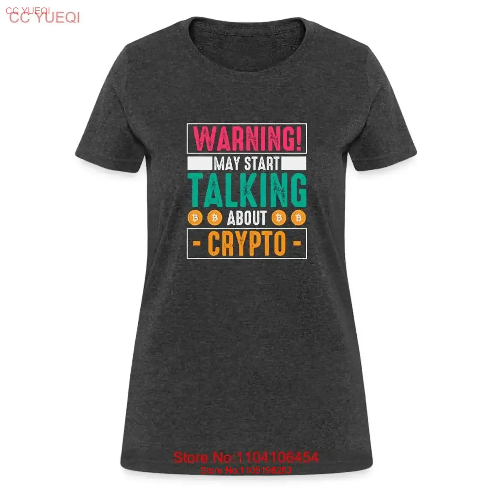تحذير قد يبدأ في الحديث عن Crypto تي شيرت نسائي محيطي عتيق مغسول برسومات قليلاً ومتعددة الاستخدامات وقابلة للتنفس #1
