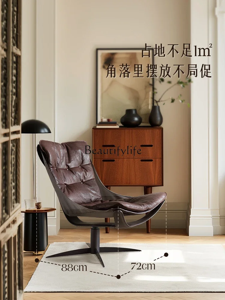 

Whole house furniture Retro Single Sofa Living Room Study High-Grade Genuine Leather Couch New Original Design