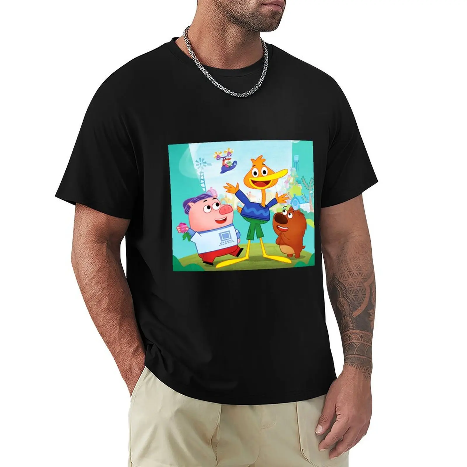 P. King Duckling T-Shirt Minimalist Casual Short Sleeve Top
