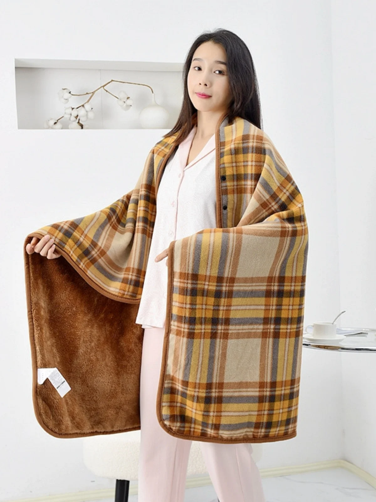 Multifunctional Warm Shoulder Shawl Office Air Conditioner Cover Blanket Lazy Person's Blanket Children's Blanket Long Rectangle