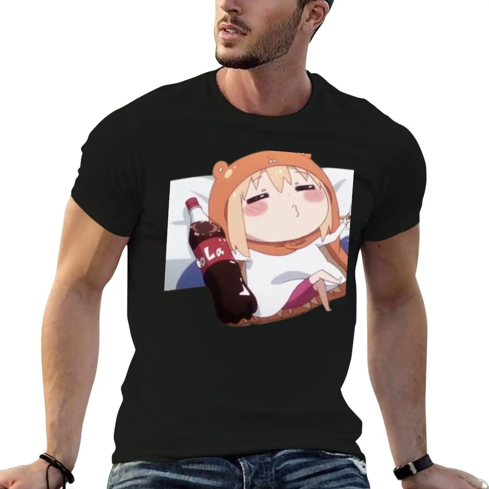 Umaru With Cat Plush Himouto Umaru-chan T-Shirt Work Comfort T-Shirt for Men