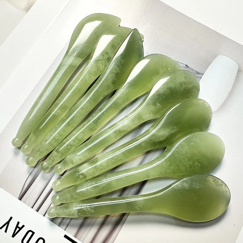 Jade massage tool - Premium quality Xiuyan jade massage stick - Jade tendon-pulling stick for face