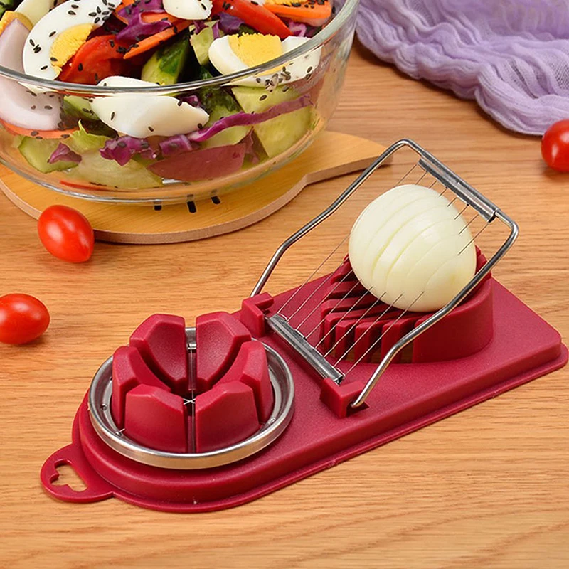 Multifunctional Egg Cutter Stainless Steel Egg Slicer Sectioner Cutter Mold Flower-Shape Luncheon Meat Cutter Kitchen Gadgets