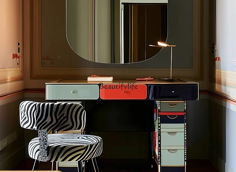 

Italian light luxury dresser bedroom makeup table chest integrated solid wood