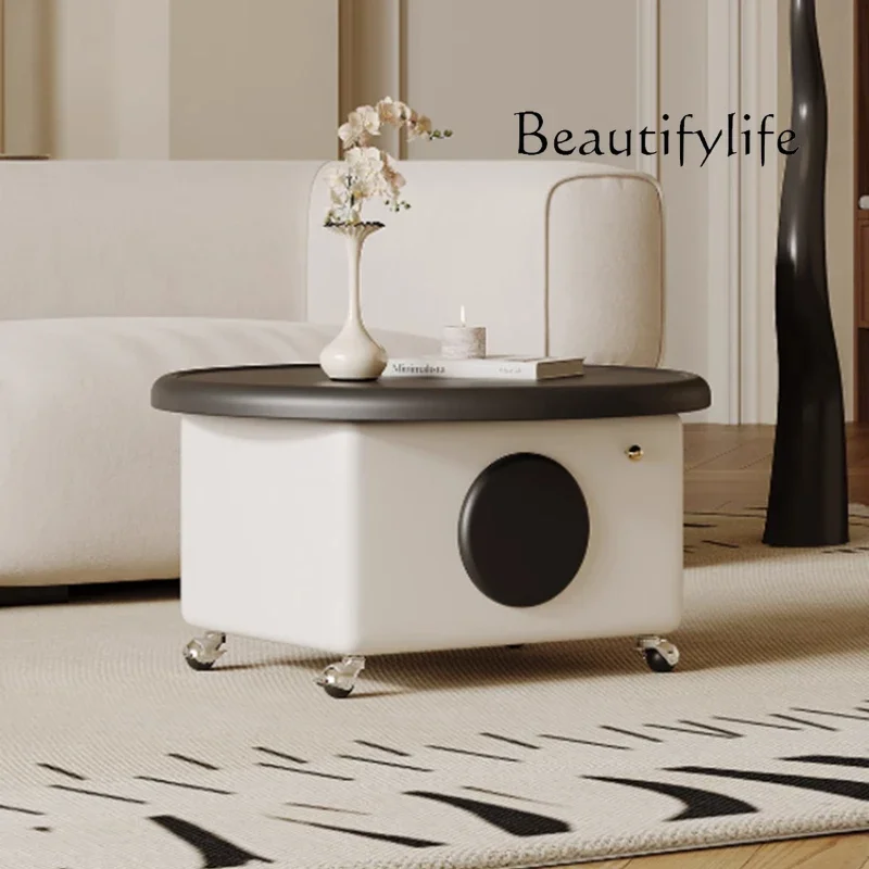 

Y Wheels Italian Coffee Table Lift European Nordic Unique White Round Side Table Small Luxury Designer Stolik Kawowy Furniture
