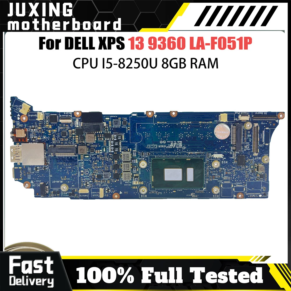 LA-F051P For DELL XPS XPS 13 9360 LA-F051P Notebook Motherboard i3 i5 i7 CPU 100% Tested Laptop Mainboard
