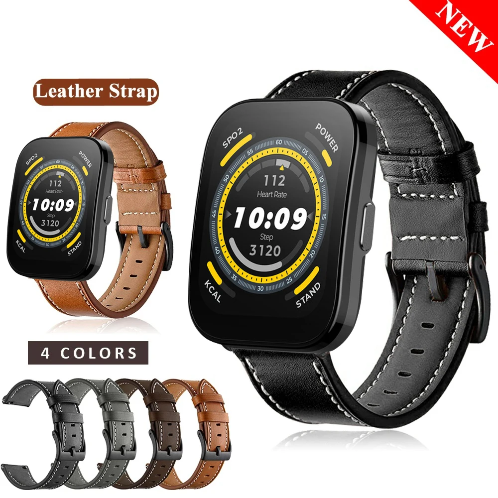 

22mm Leather Strap Watchband for Amazfit Bip 5 Smart Wriststrap Quick Releas Bracelet for Huami Amazfit Bip 5 Watch Accessories