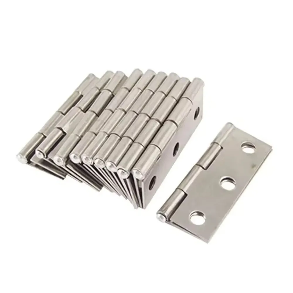 2pc Folding Butt Hinge Stainless Steel Hinges Table Cabinet Doors Windows Wooden Box Flat Hinge for Kitchen Furniture Fittings