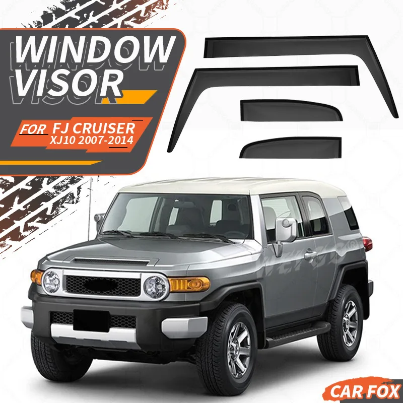 

4 шт. для Toyota FJ CRUISER 2007-2014, черные дефлекторы окон, навесы-козырьки, защита от дождя и солнца, аксессуары для боковых окон
