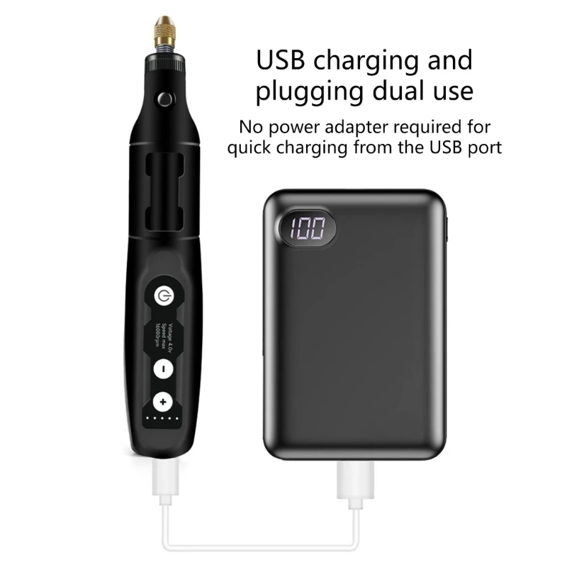 

Q2Q4 3.7V Rechargeable Electric Grinder 5 Speed Control 18000RPM Mini Handheld Rotary Tool Kits for Various Crafting Needs