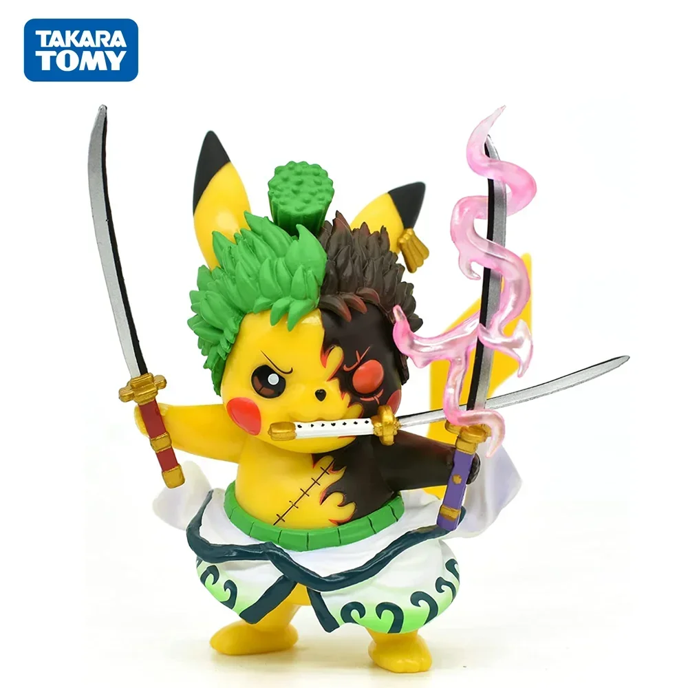 Pokemon Toys Models Anime Action Figure Pikachu Cosplay Roronoa Zoro Statues GK Collection Desktop Ornaments Kids Birthday Gifts