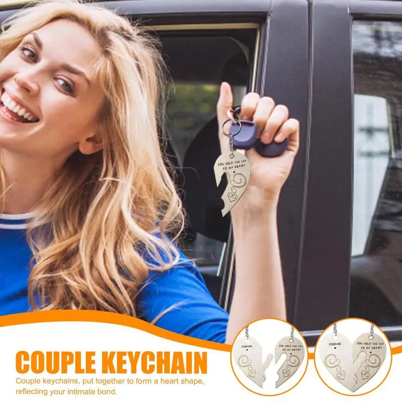سلسلة مفاتيح لعيد الحب للزوجين تحمل المفتاح إلى قلبي إلى الأبد هدية الذكرى السنوية لعيد ميلادها #2