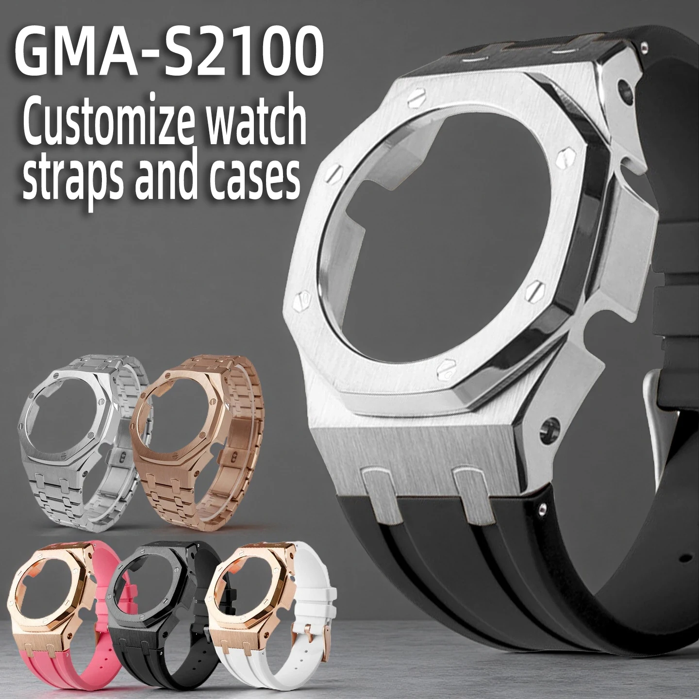 Fashion Customization Accessories for Casio Farmer Oak GMA-S2100 Custom Stainless Steel Metal Strap, Case Band, Watch Accessorie