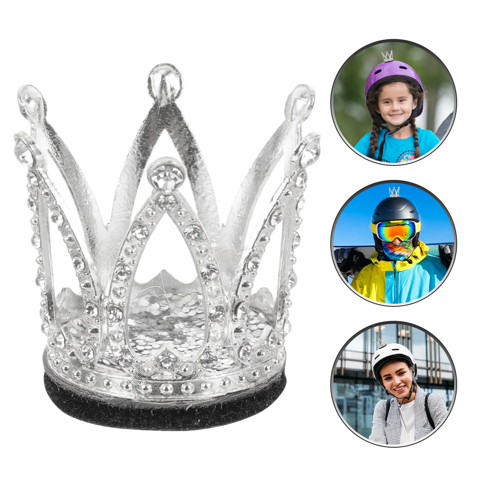 Crown Helmet Accessory Rhinestone Crown Helmet Decoration For Women Skiing The Decoration Small Helmet Motorcycle Ornaments