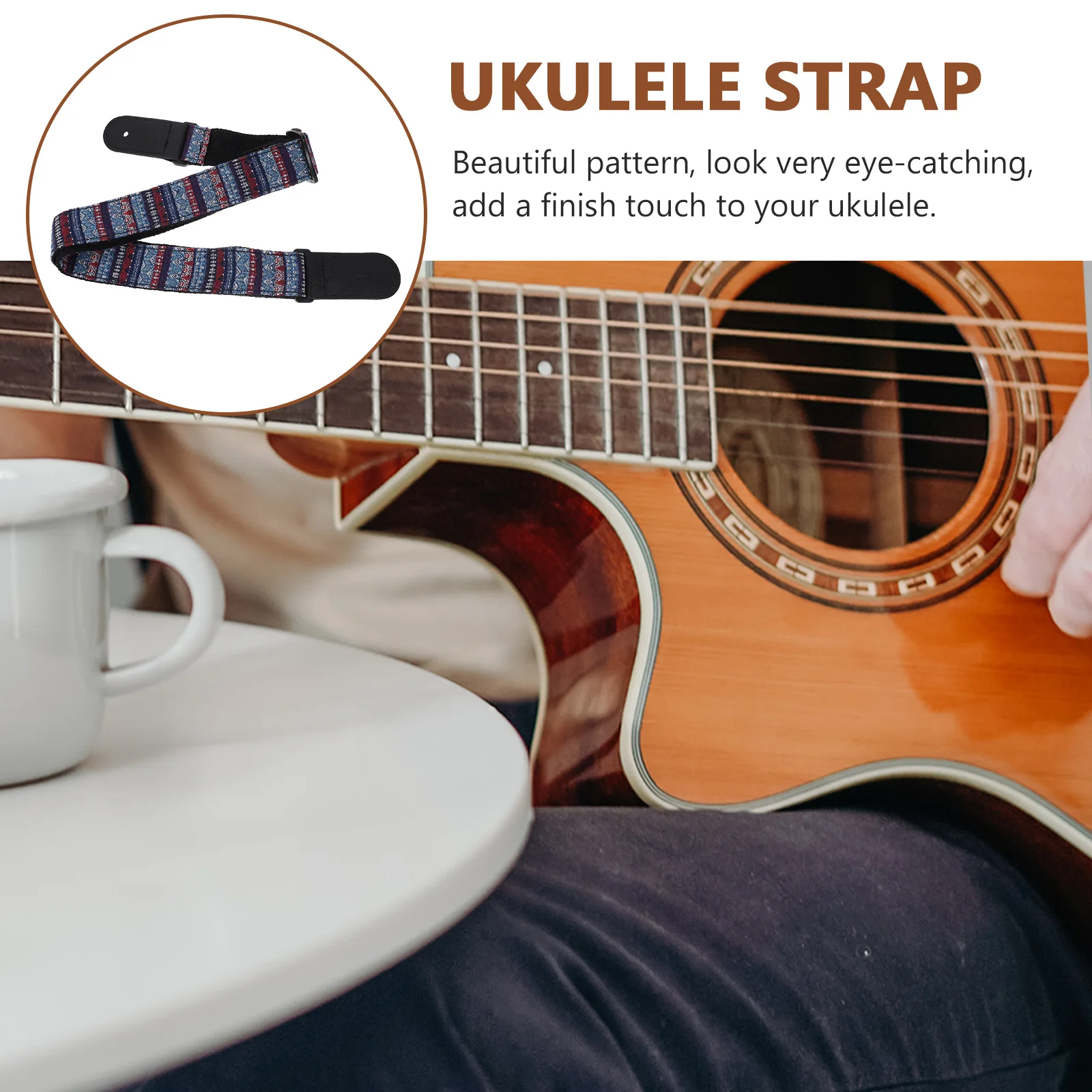 

Ukulele Strap No Drilling Belt Cotton Guitar Adjustable Instrument Accessories Shoulder