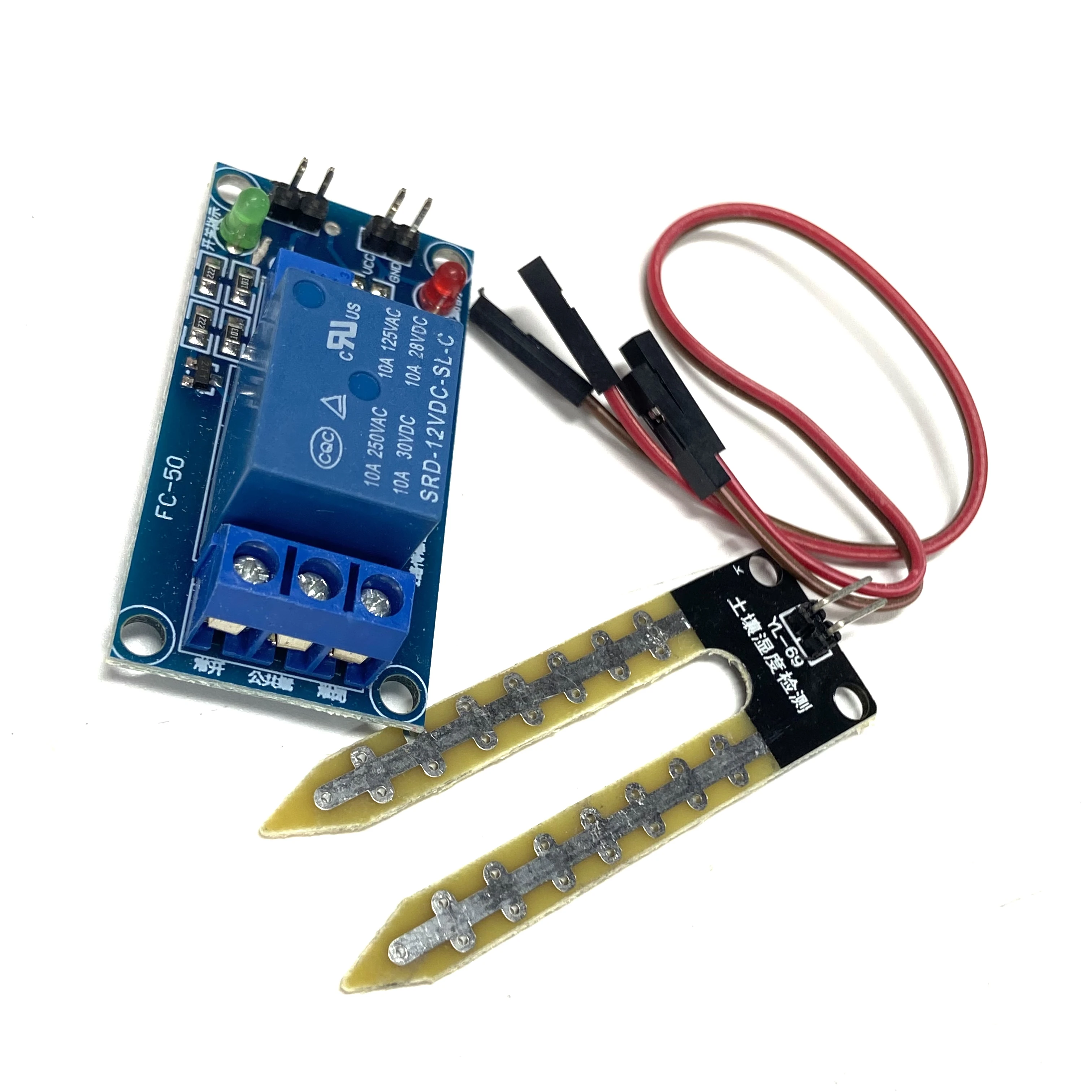 12V Soil Moisture Sensor Relay Control Module Below Moisture Level Activates Switch for Automatic Watering
