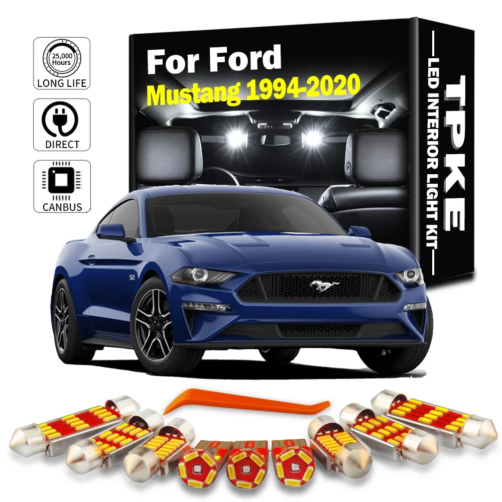 

TPKE для 1994-2018 2019 2020 Ford Mustang, автомобильные аксессуары, фотоаксессуары, набор для чтения карт, купольная лампа для номерного знака