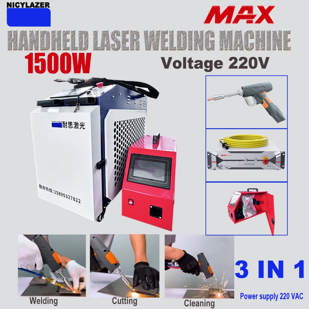 NICYLAZER 1500W 3-in-1 Handheld Laser Welder – Portable Metal Welding, Cleaning & Cutting Machine for Steel/Aluminum