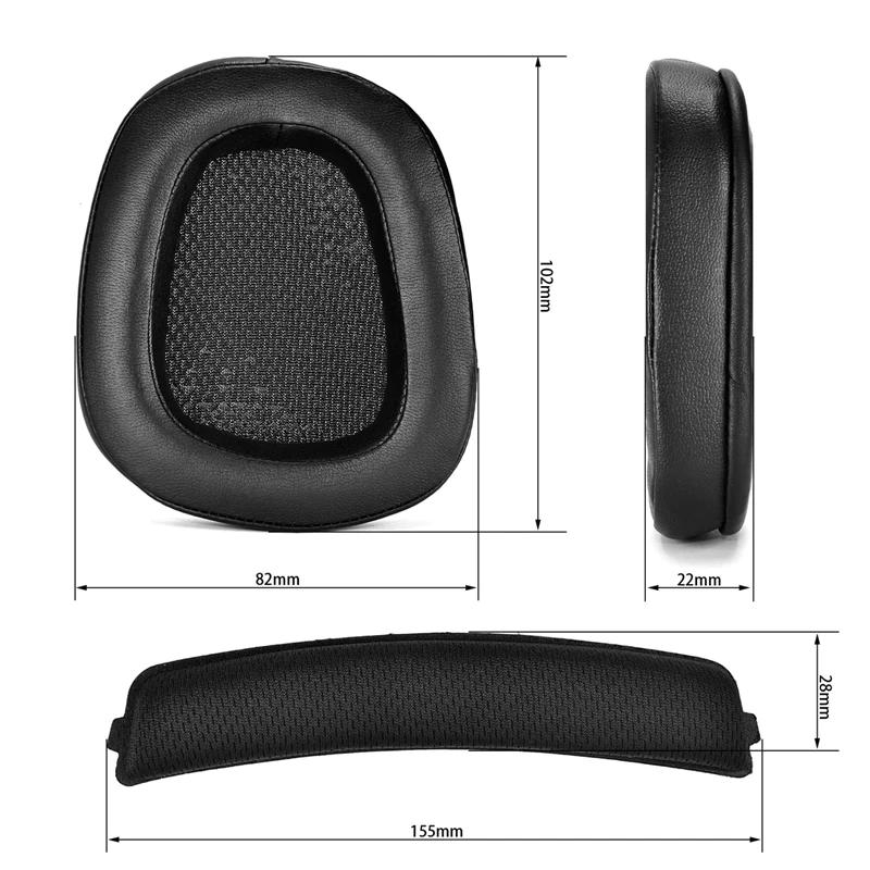 Almofadas de espuma para fones logitech, almofada de couro para g933, g935, g633/g, 933g, 935g, 633, 1 par