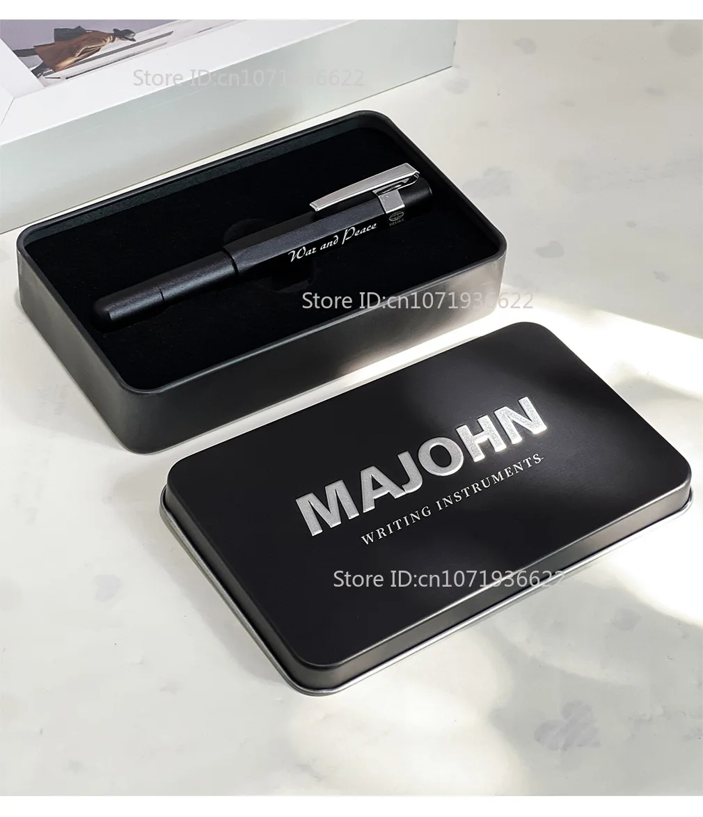 

Новая перьевая ручка Majohn Cute Alpha All Copper, винтажная дорожная перьевая ручка с короткими чернилами EF/F/изогнутым пером из алюминиевого сплава, школьные канцелярские принадлежности, карманная ручка