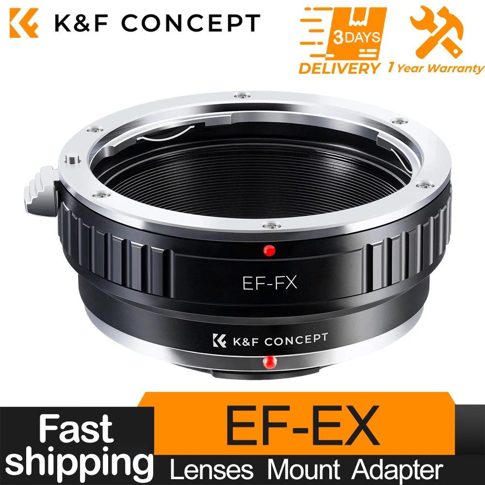 

K&F Concept EOS-FX Lens Adapter Ring for Canon EOS EF, EFS Mount Lens to Fujifilm X Camera Mount for Fuji X-A1 X-A2 X-A3 X-E1